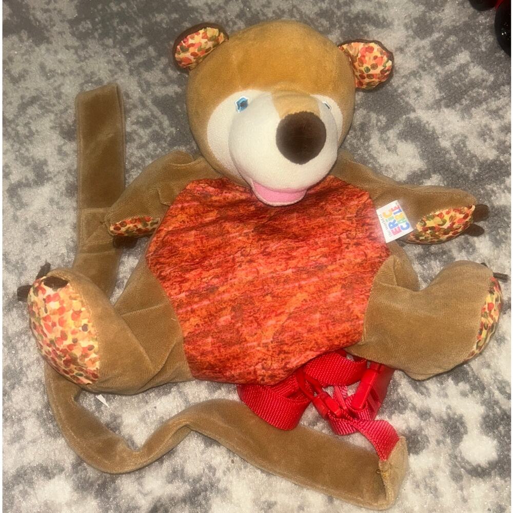 The World of Eric Carle Plush Toddler Bear Travel Backpack with Safety Harness
